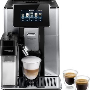 De’Longhi Primadonna Soul ECAM610.75.mb – Fully Automatic Bean-to-Cup Espresso & Cappuccino Maker with Bean Adapt Tech, 4.3″ TFT, 2.2 L Tank (Black/Silver)