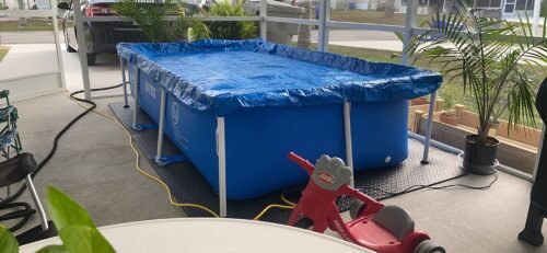 Intex 9.8ft x 6.6ft x 29.5in (300cm x 201cm x 75cm) Rectangular Above Ground Pool with Metal Frame & Flow Control Valve – Easy Setup Family Backyard Pool – 4,500L Capacity – Blue photo review