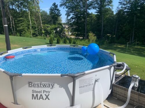 Bestway Steel Pro MAX 12ft (3.66m) x 30in (76cm) Round Above Ground Swimming Pool Set with Filter Pump – 6,473L Capacity – Durable Metal Frame Family Outdoor Pool – Gray photo review