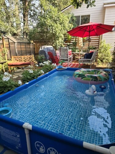 Intex 9.8ft x 6.6ft x 29.5in (300cm x 201cm x 75cm) Rectangular Above Ground Pool with Metal Frame & Flow Control Valve – Easy Setup Family Backyard Pool – 4,500L Capacity – Blue photo review