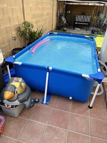 Intex 9.8ft x 6.6ft x 29.5in (300cm x 201cm x 75cm) Rectangular Above Ground Pool with Metal Frame & Flow Control Valve – Easy Setup Family Backyard Pool – 4,500L Capacity – Blue photo review